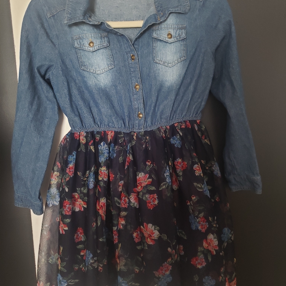 Zunie denim and floral dress
